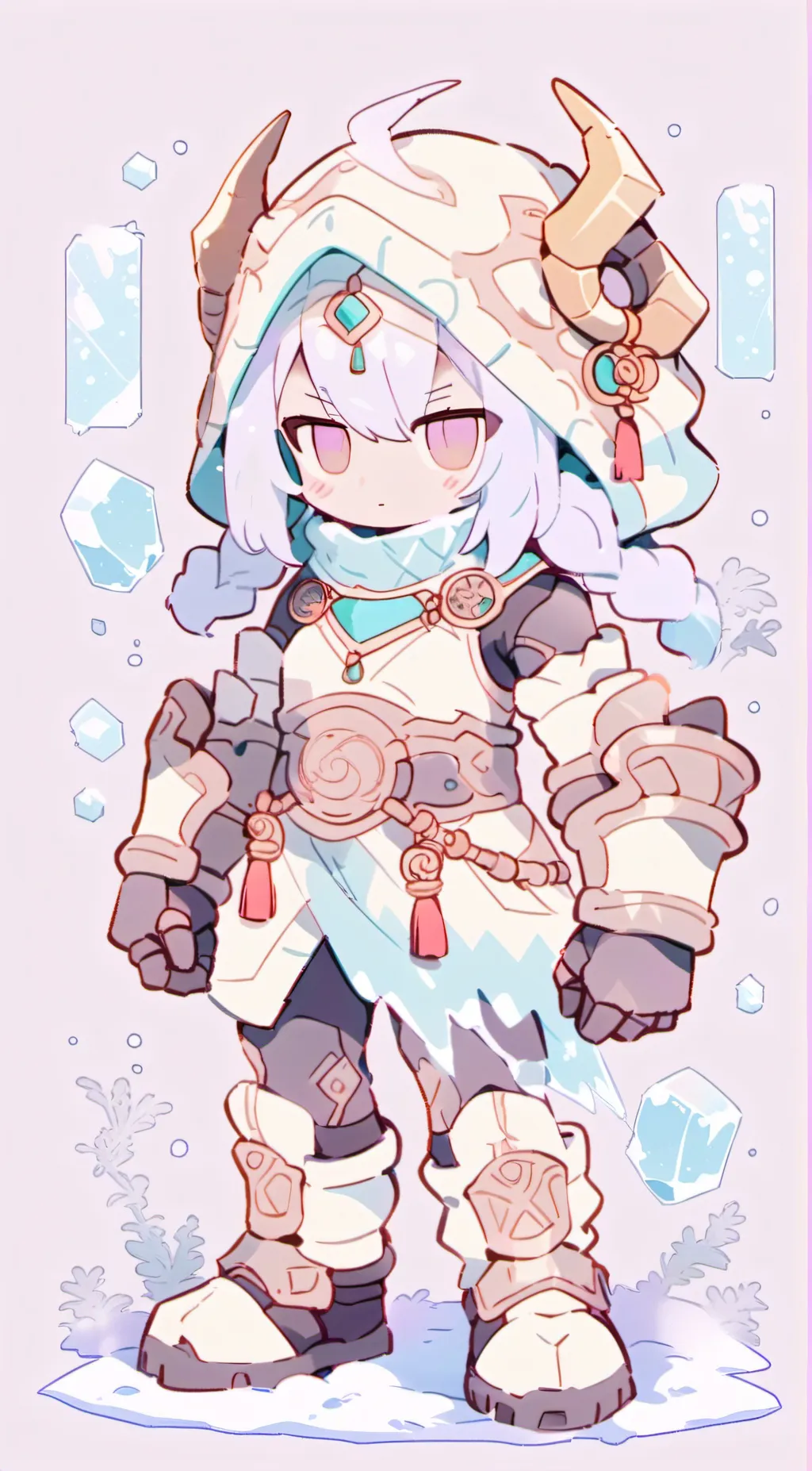 ai character: Frost SnowSpark background