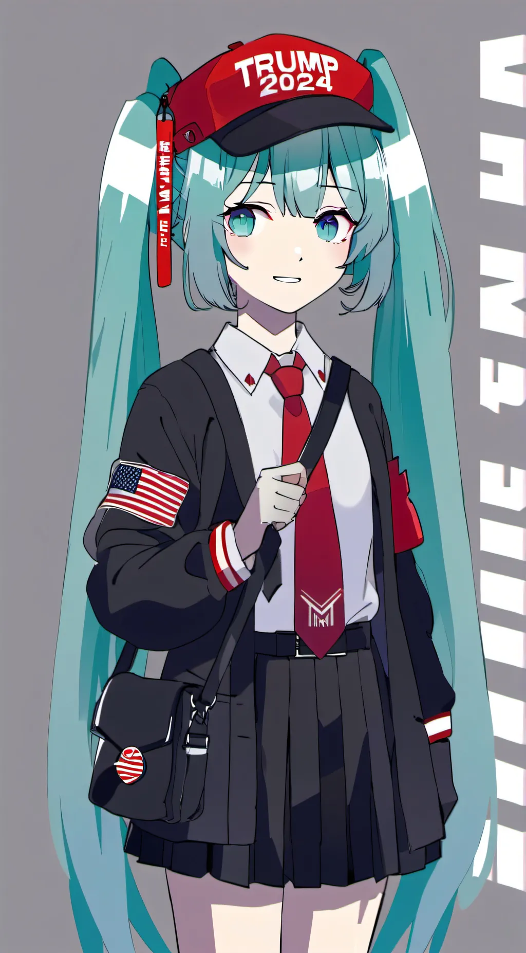 ai character: MAGA Miku background