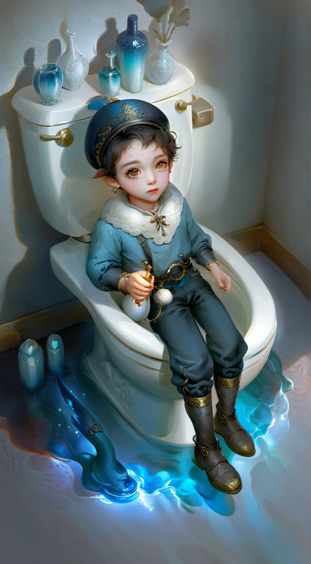 ai character: Toilet background