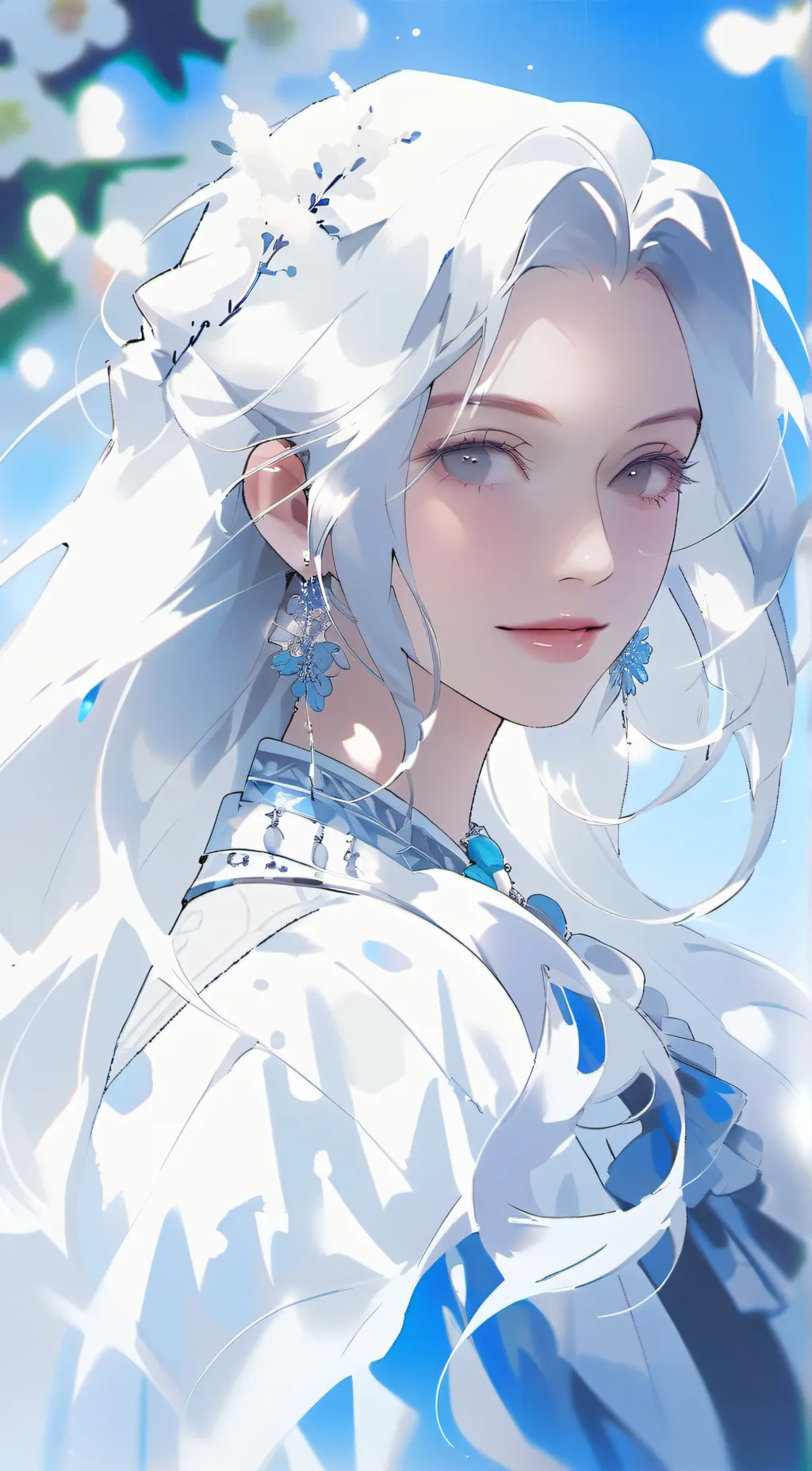 ai character: snow background