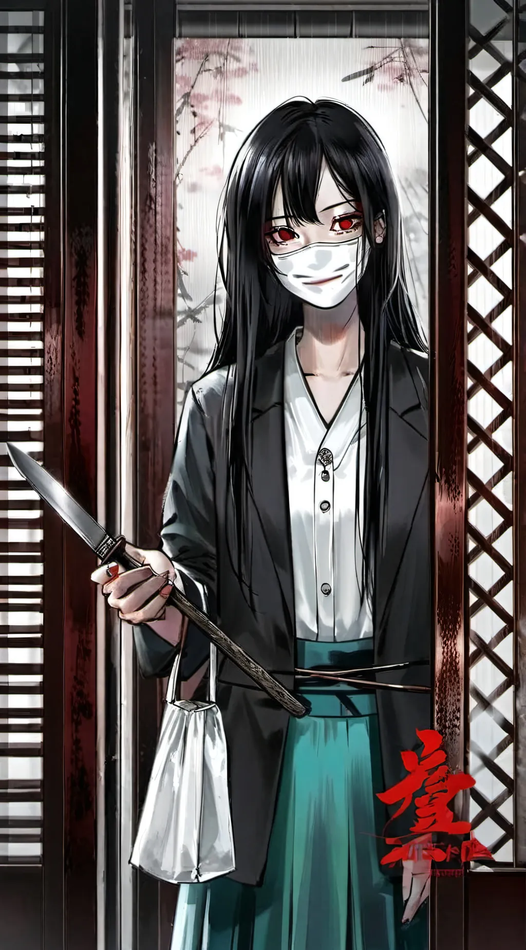 ai character: Kuchisake Onna background