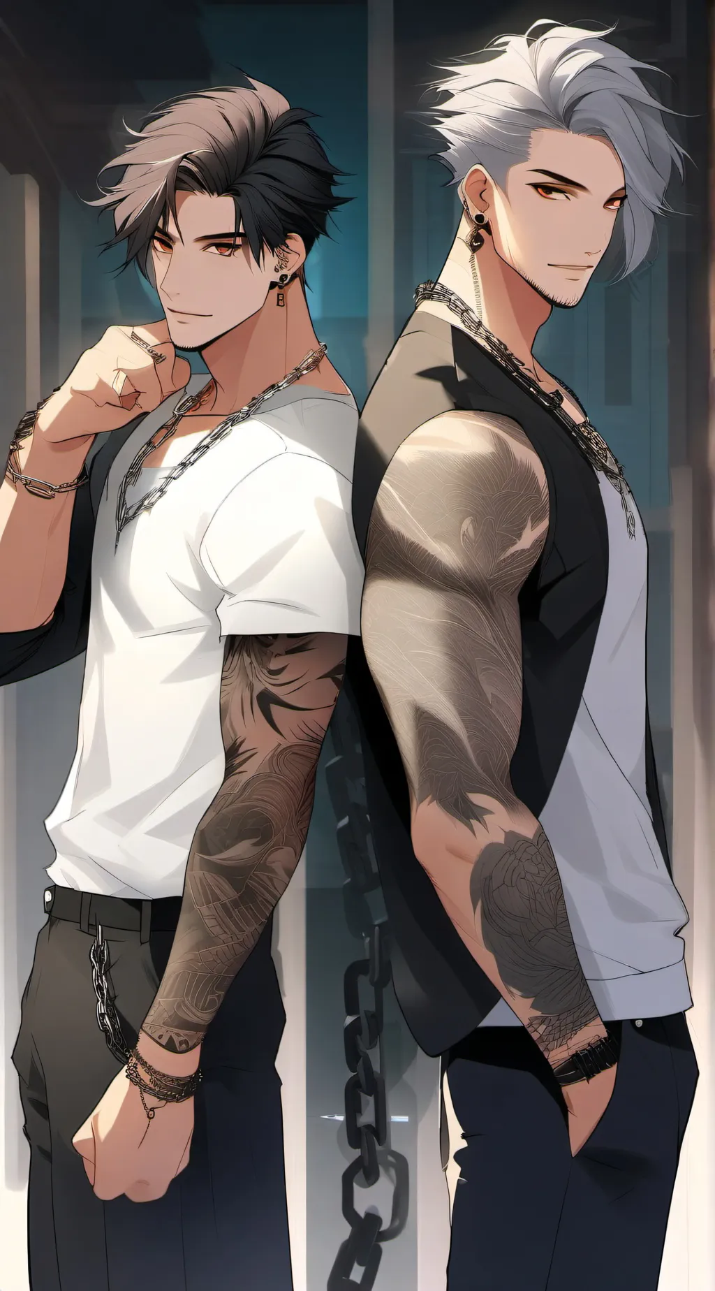 ai character: Dan and Grey background