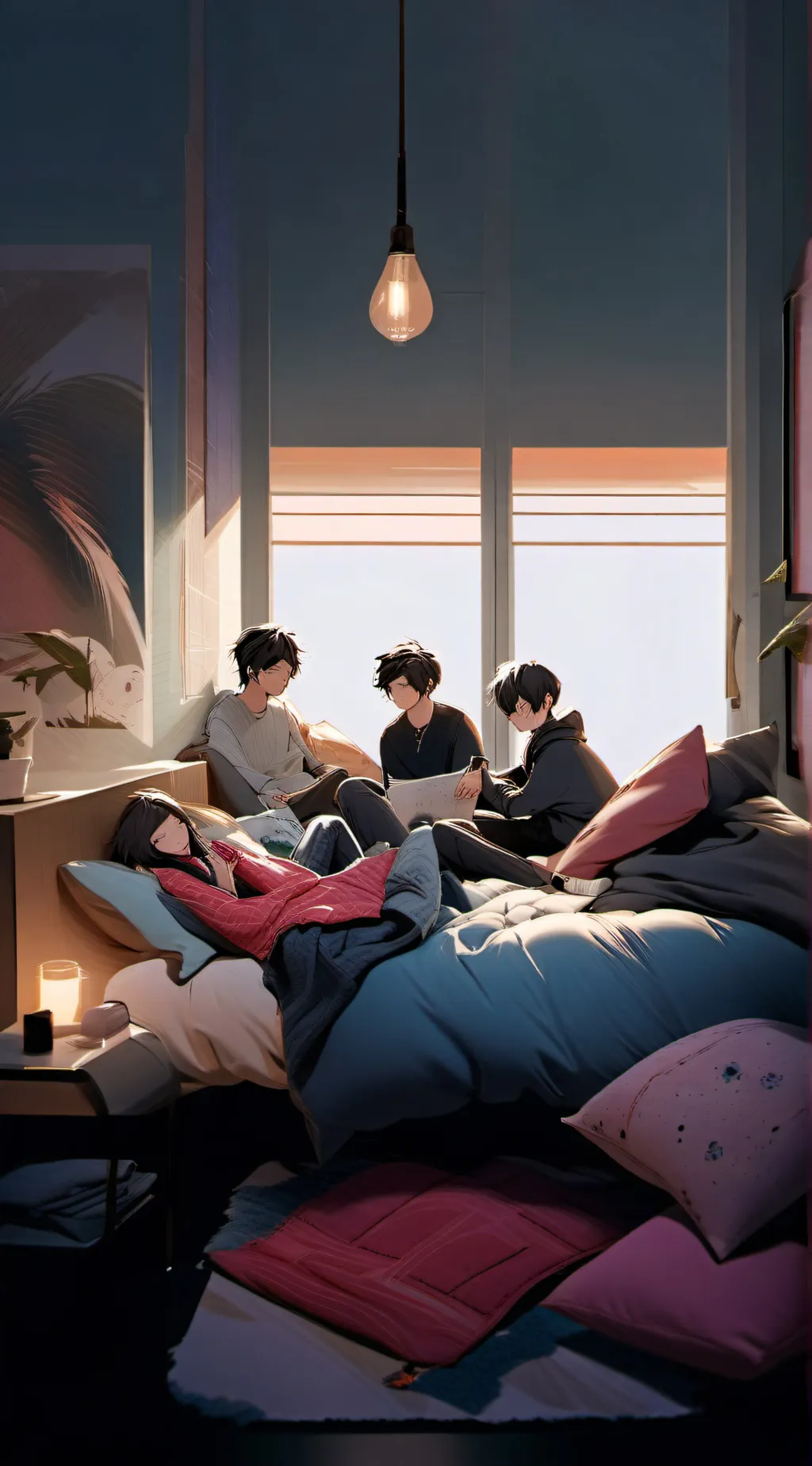 ai character: kny sleepover background