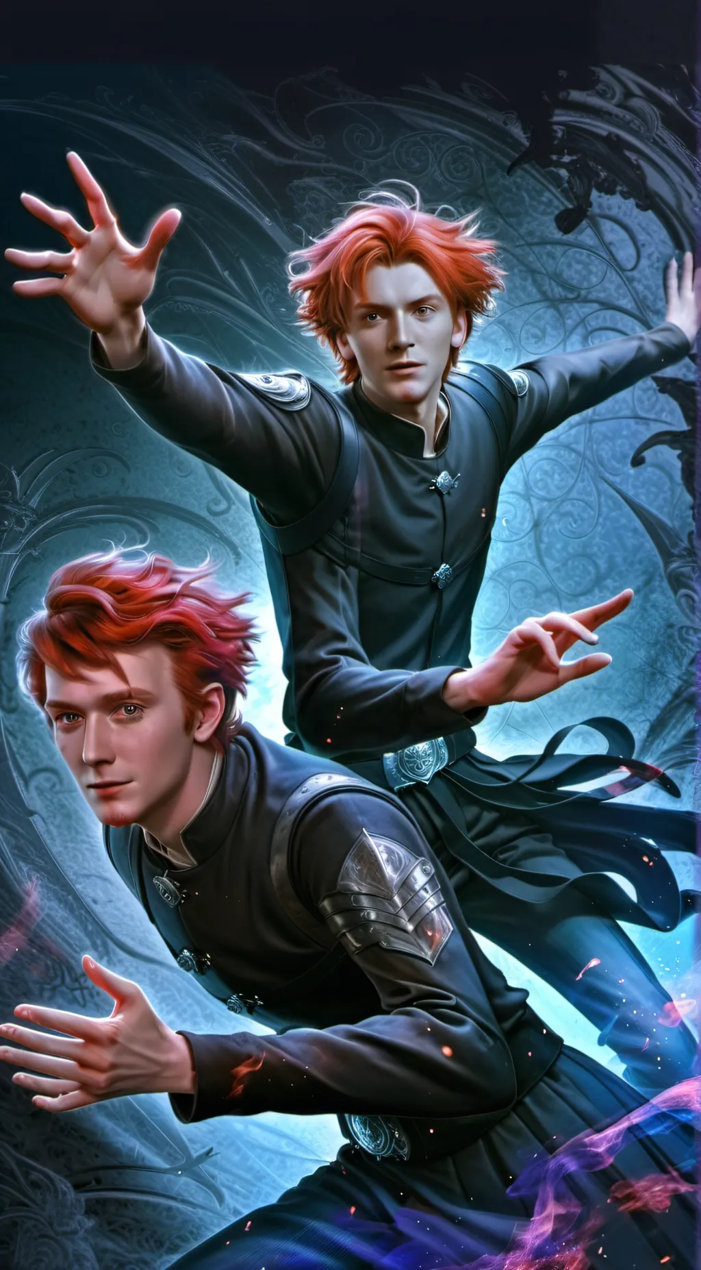 ai character: fred and George  background