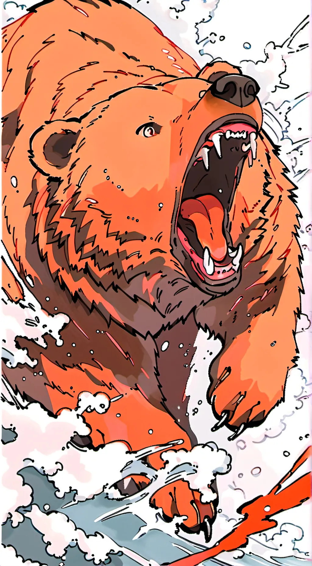 ai character: Screaming bear background