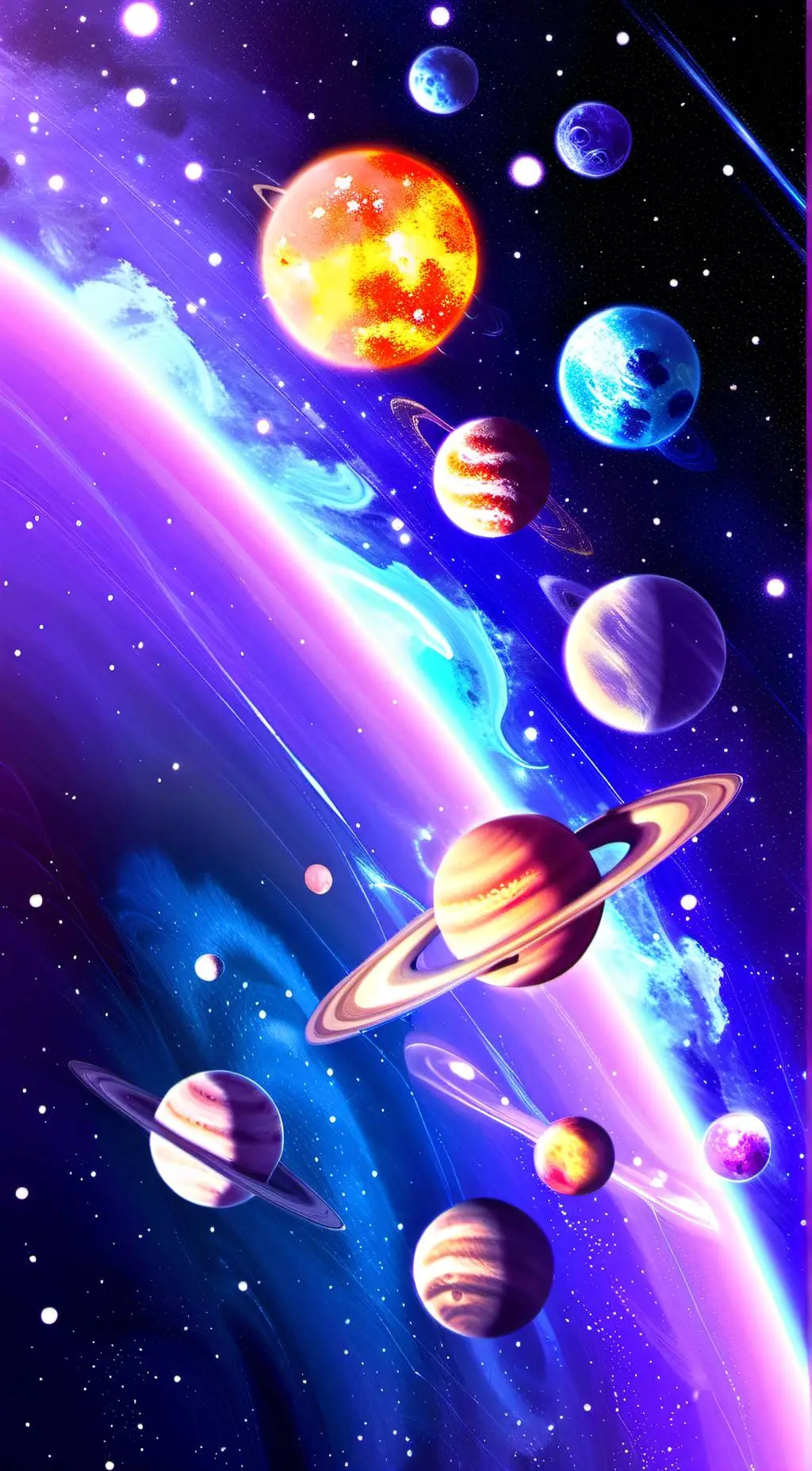 ai character: The solar system 🌟 background