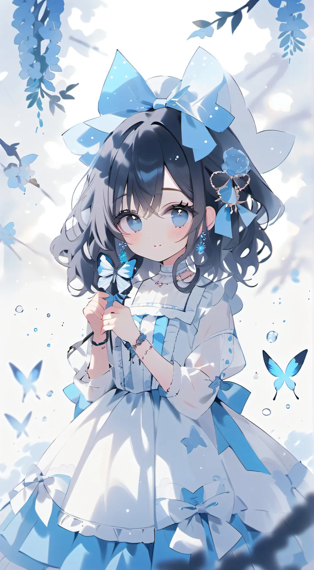 ai character: Little blueberry background