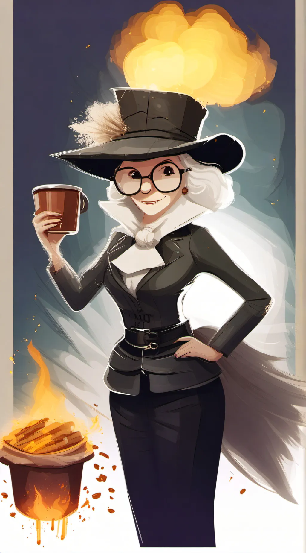 ai character: roasting granny  background