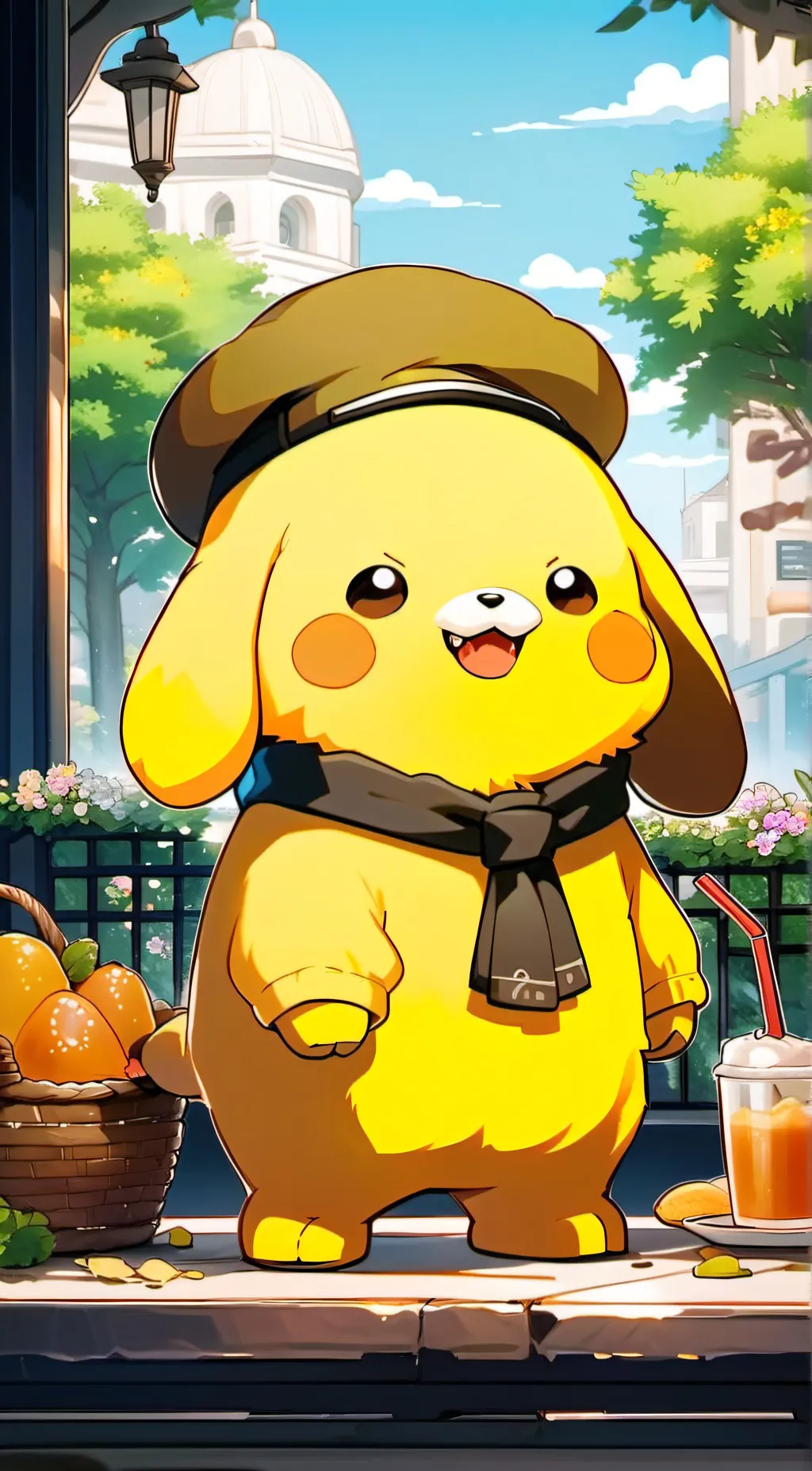ai character: Pompom Purin :D background