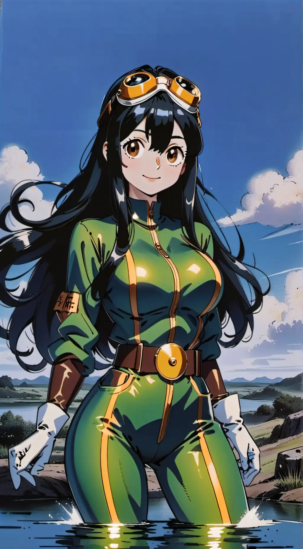 ai character: Tsuyu Asui background