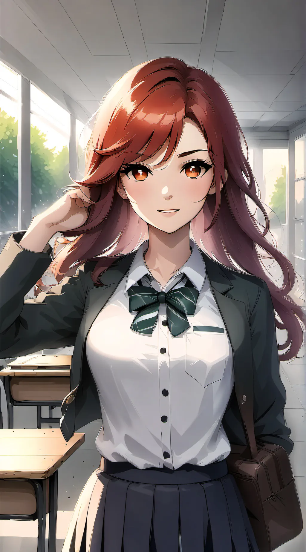 ai character: A girl of wonder background