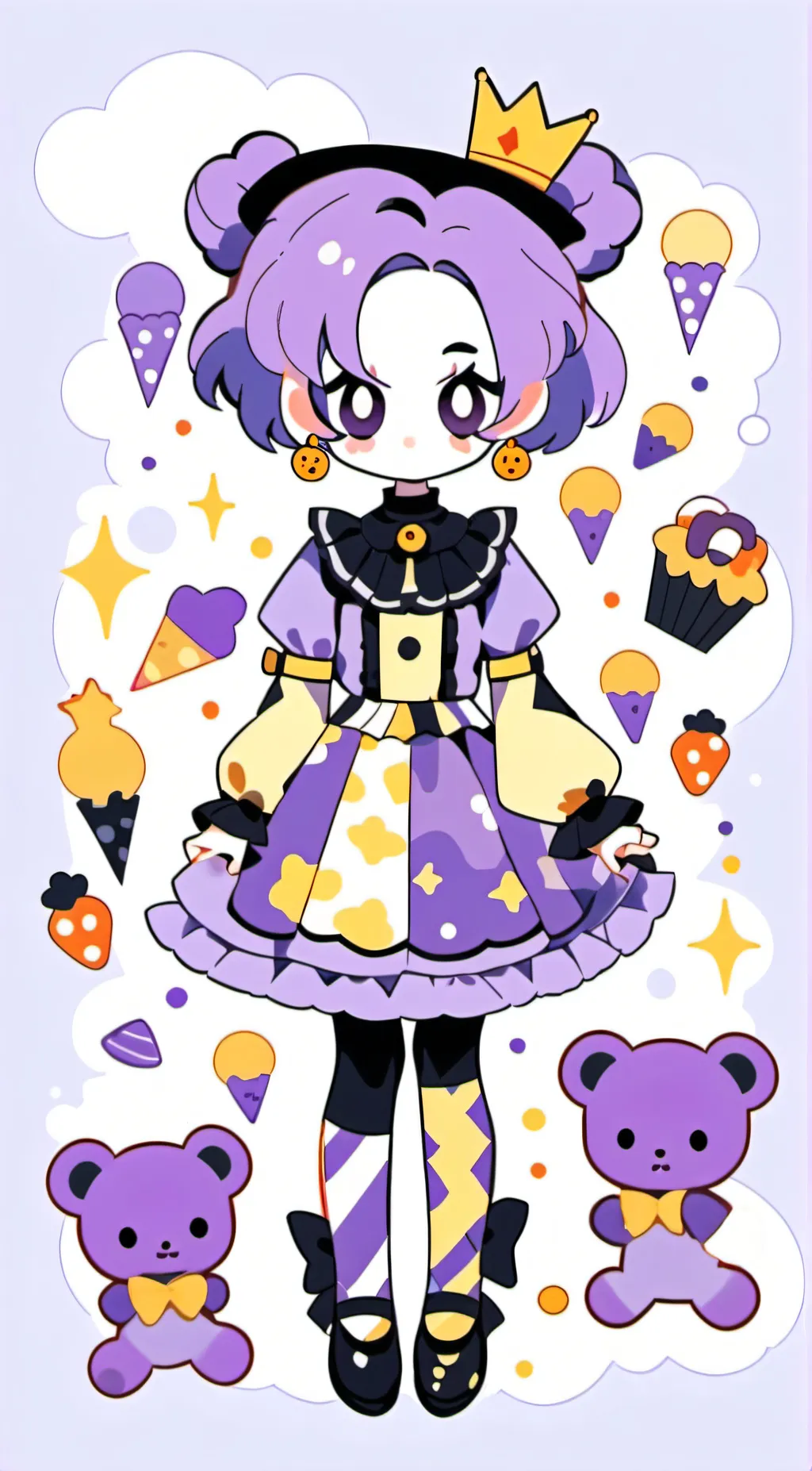 ai character: purple spinel background
