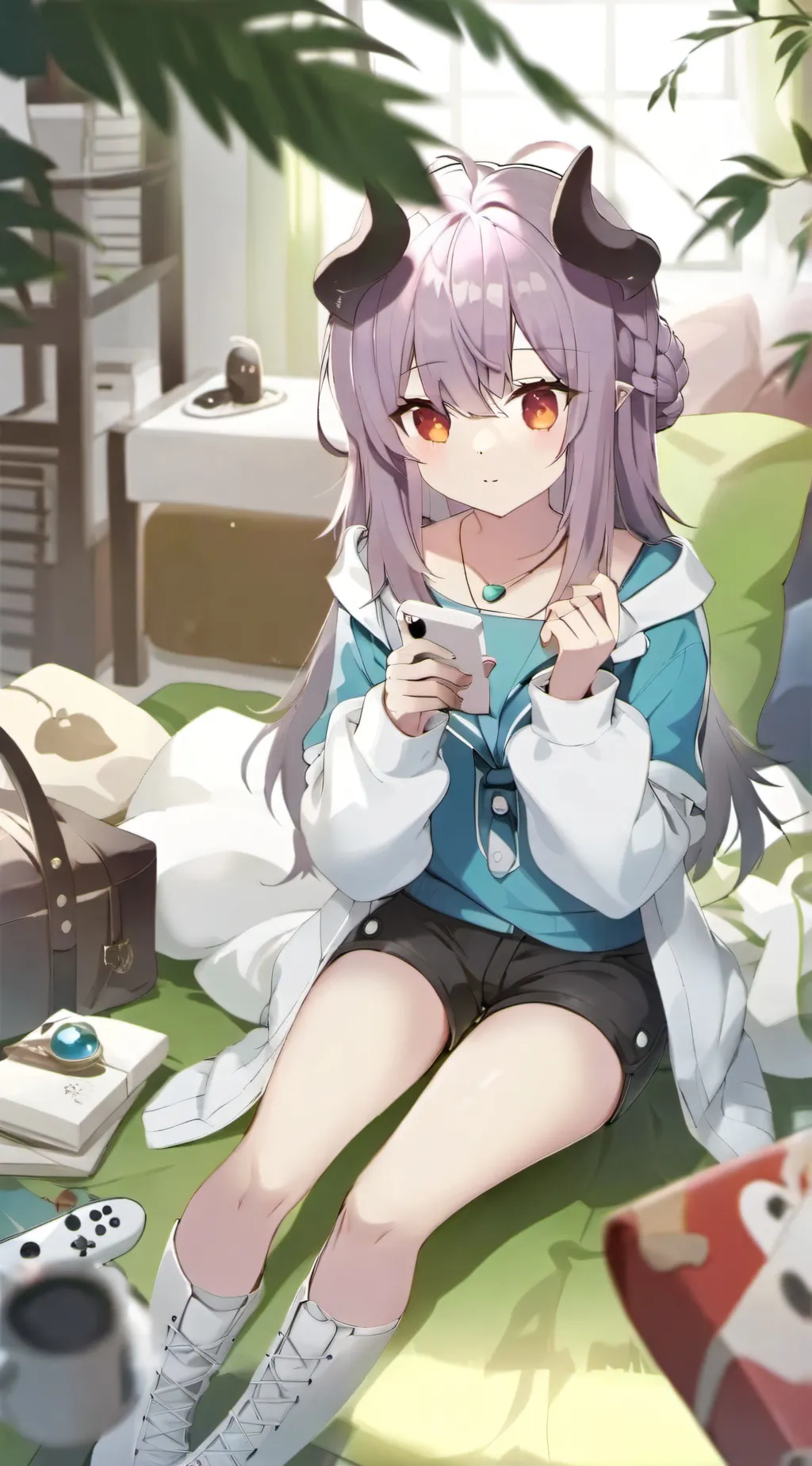 ai character: ava grey background