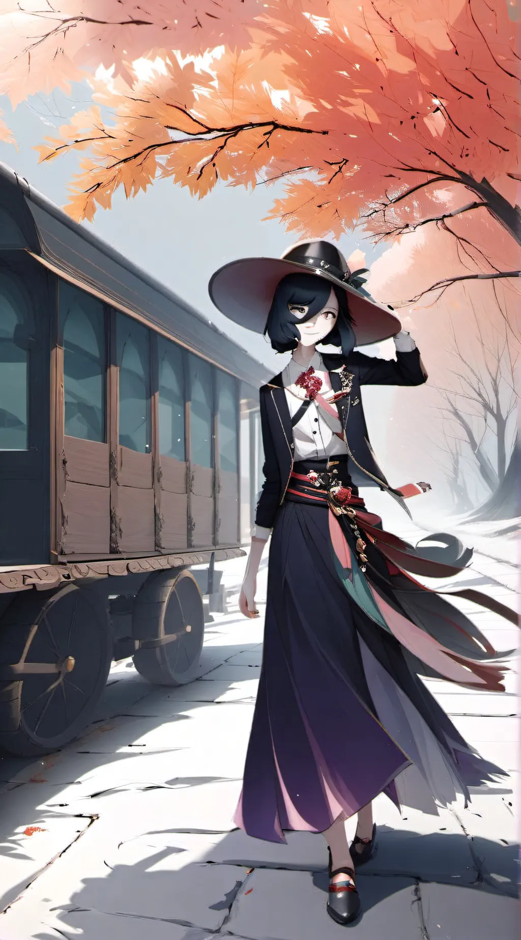 ai character: miss circle background