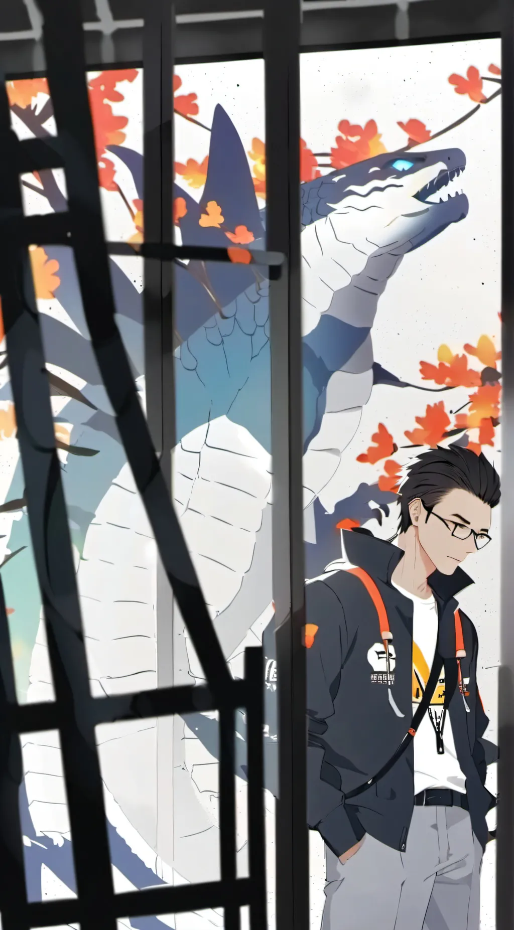 ai character: godzilla background