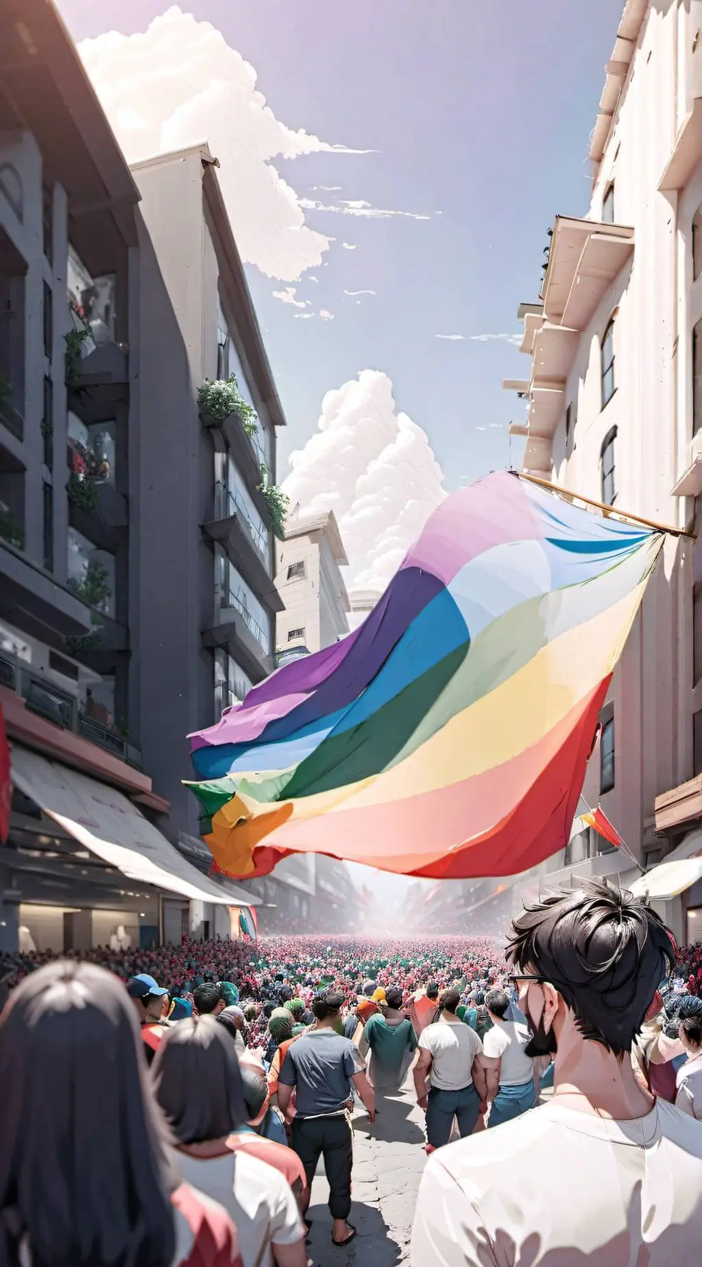 ai character: MHA Pride Month background