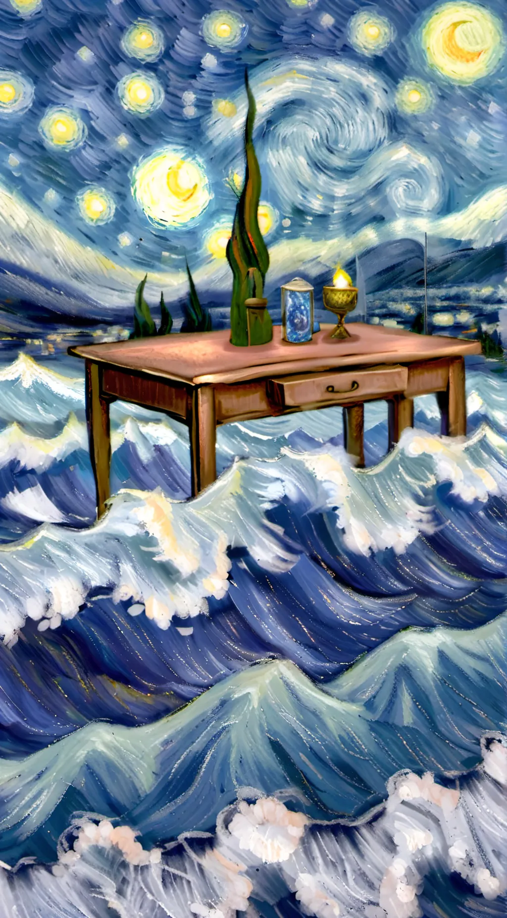 ai character: oh no the table background