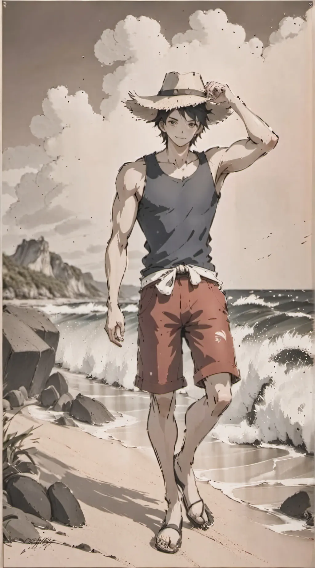 ai character: Luffy  background