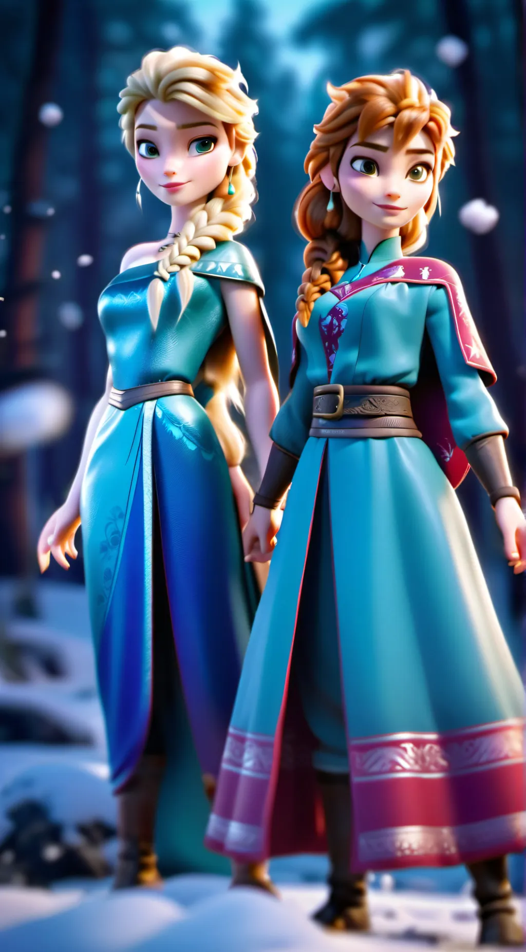 ai character: elsa and anna background