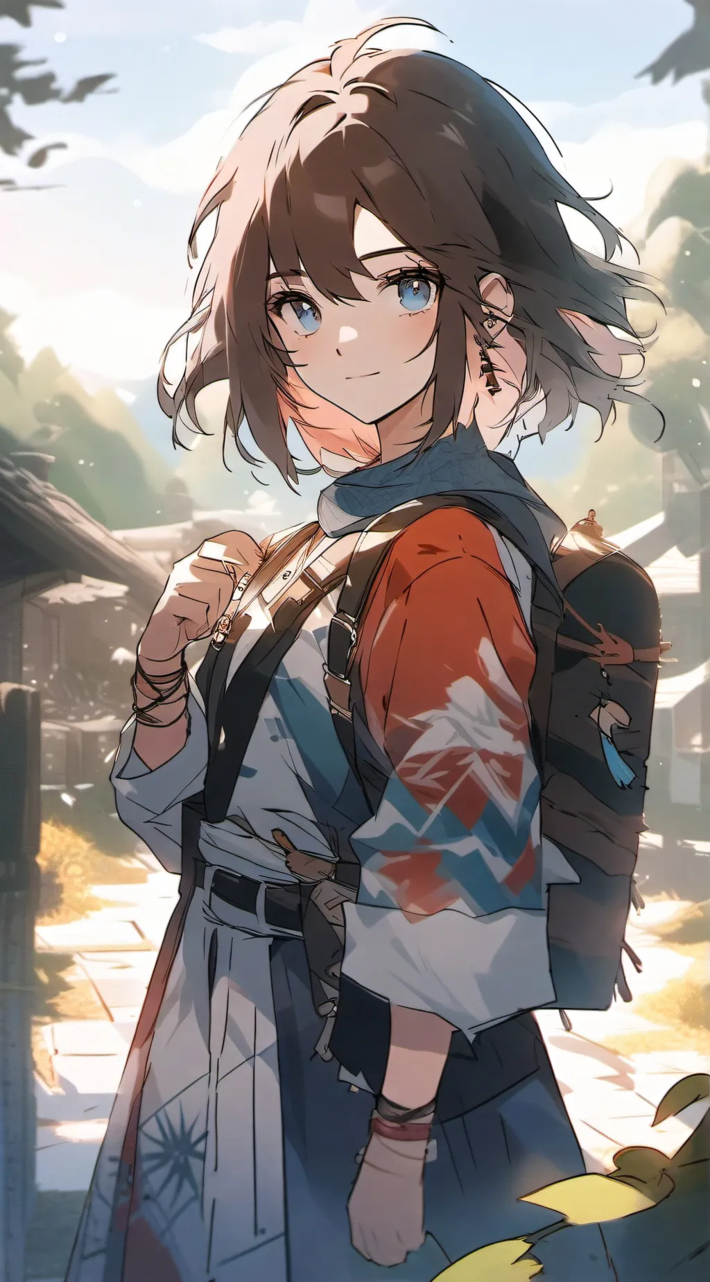 ai character: Flame background