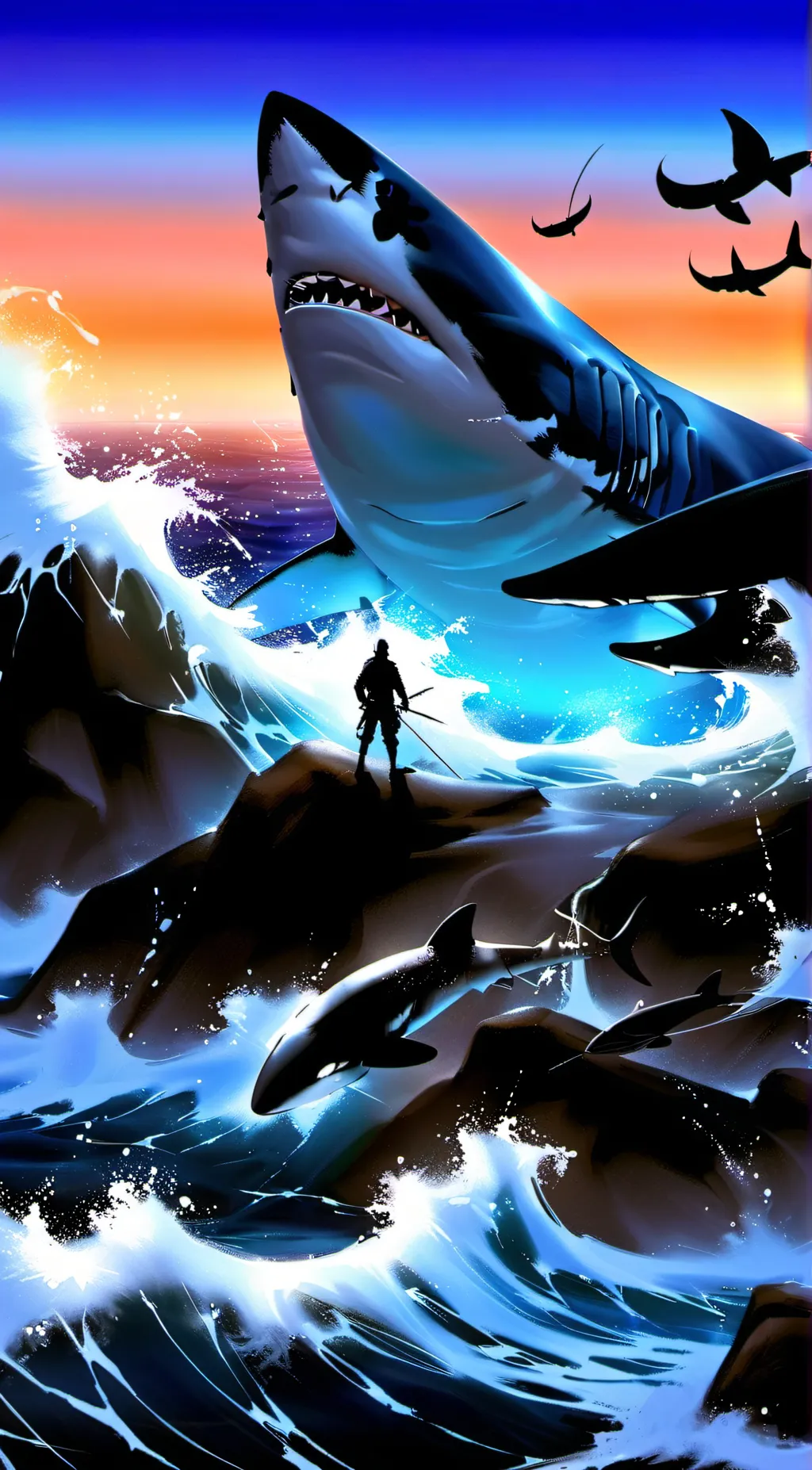 ai character: Packgods pet shark background