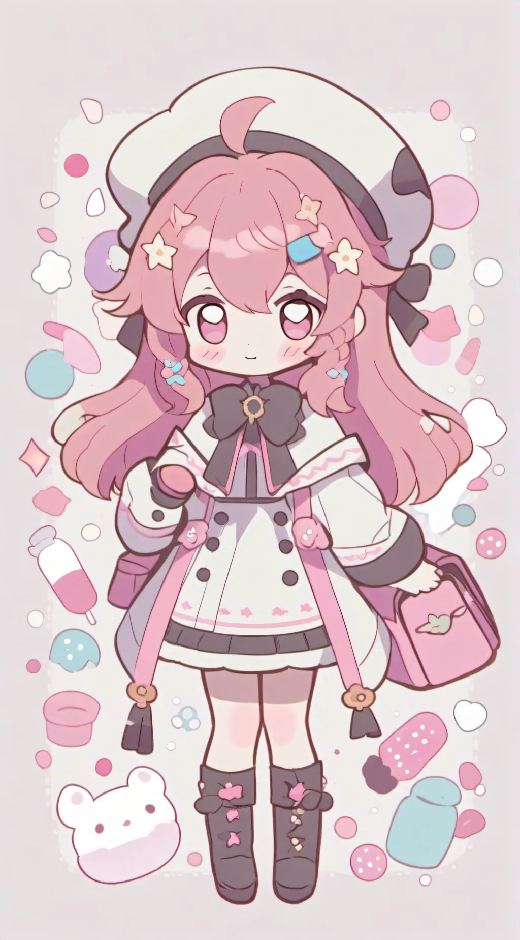 ai character: Paisley background
