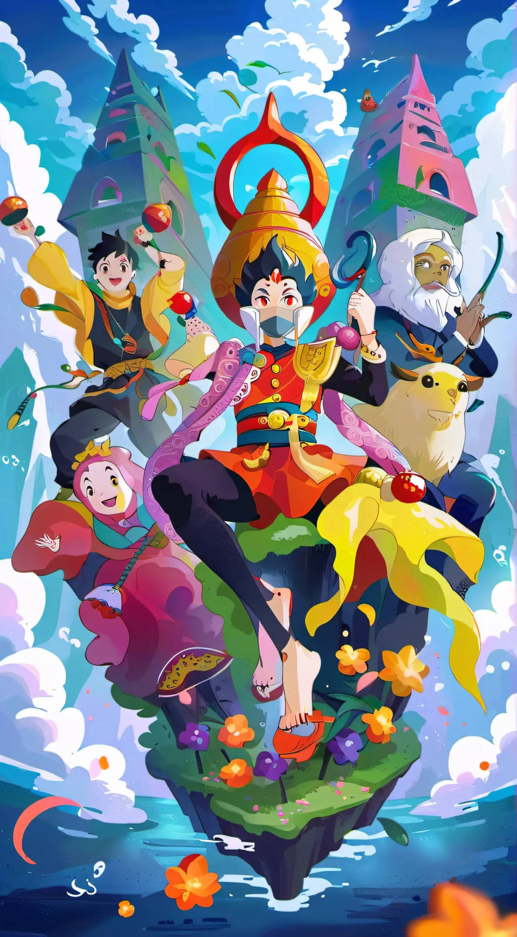 ai character: Straw hats background