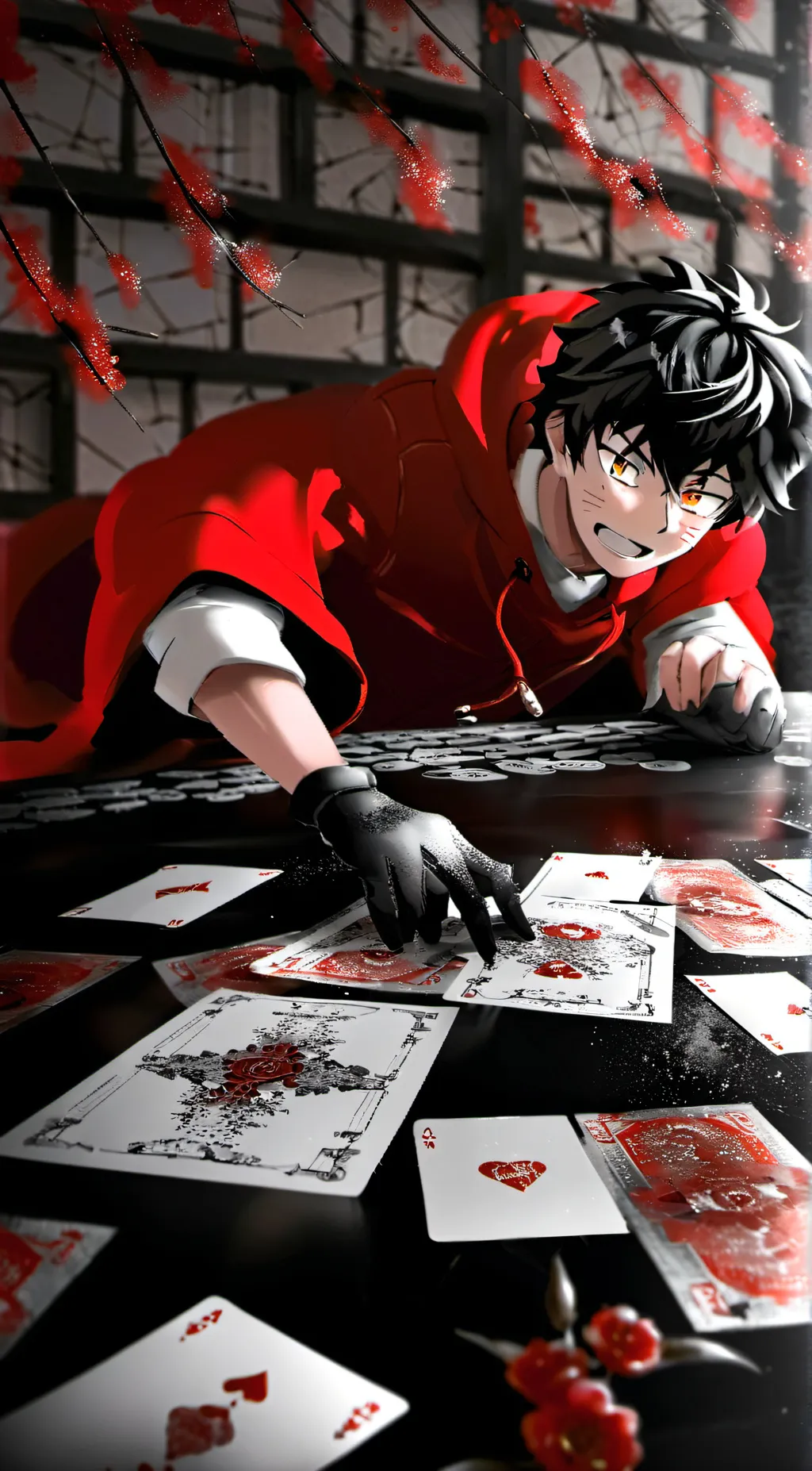 ai character: MHA sleep over background