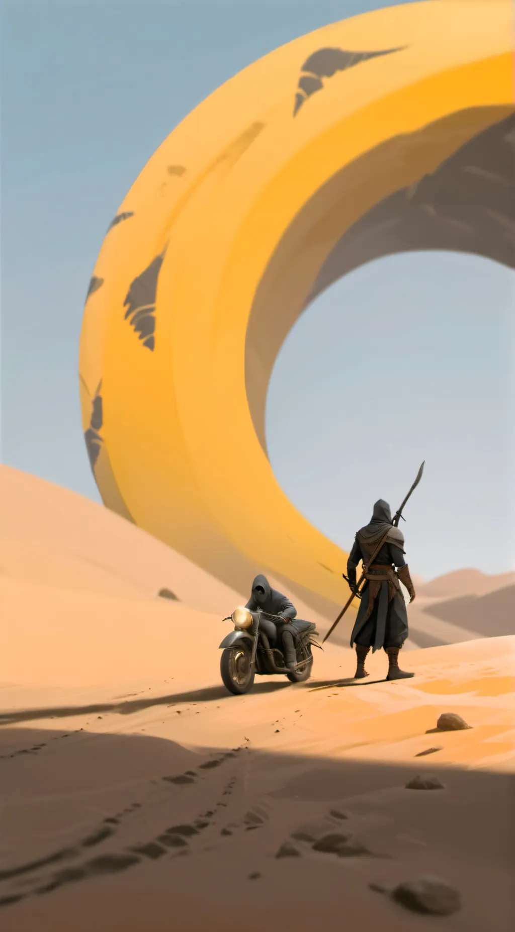 ai character: Dune Sandworm background