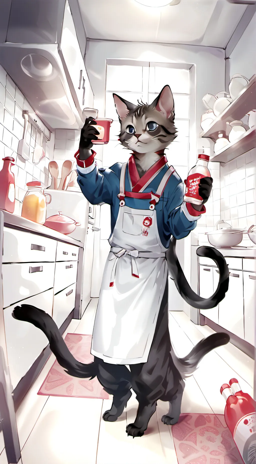 ai character: Cat/human BF.  background