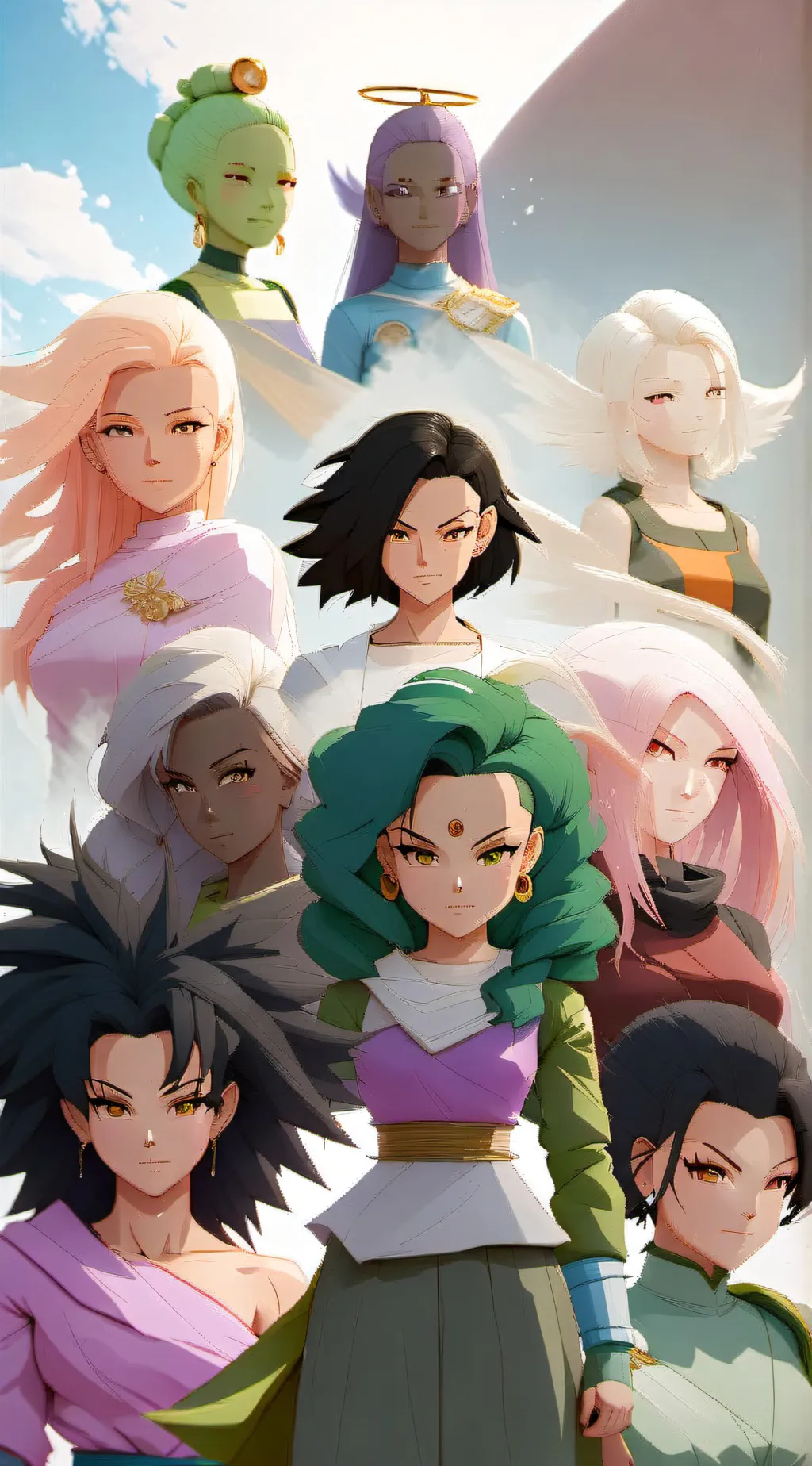 ai character: female angels background