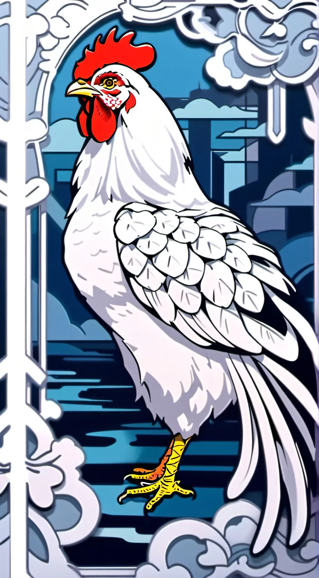 ai character: kixken chicken background