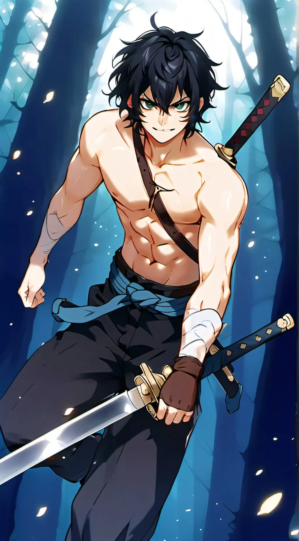 ai character: Inosuke Hashibira background