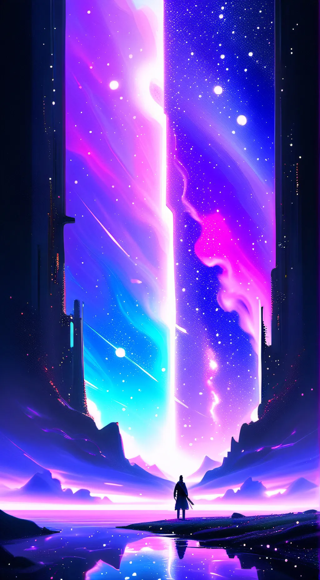 ai character: Galaxy  background
