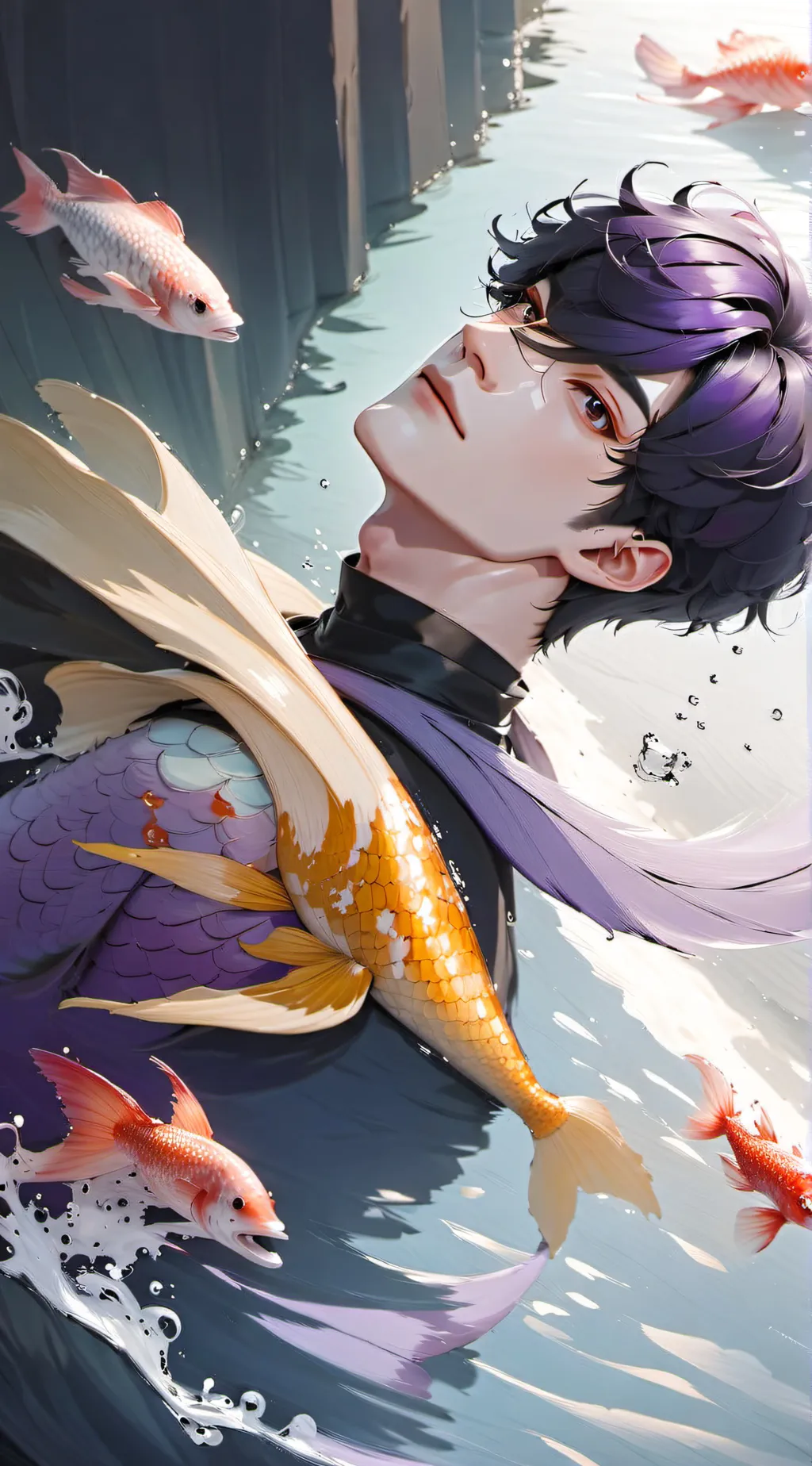 ai character: Finn 🧜‍♂️💜 background