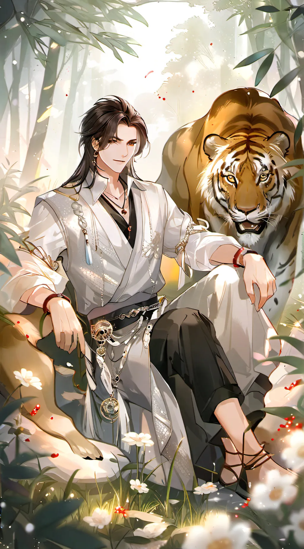 ai character: lion trainer background