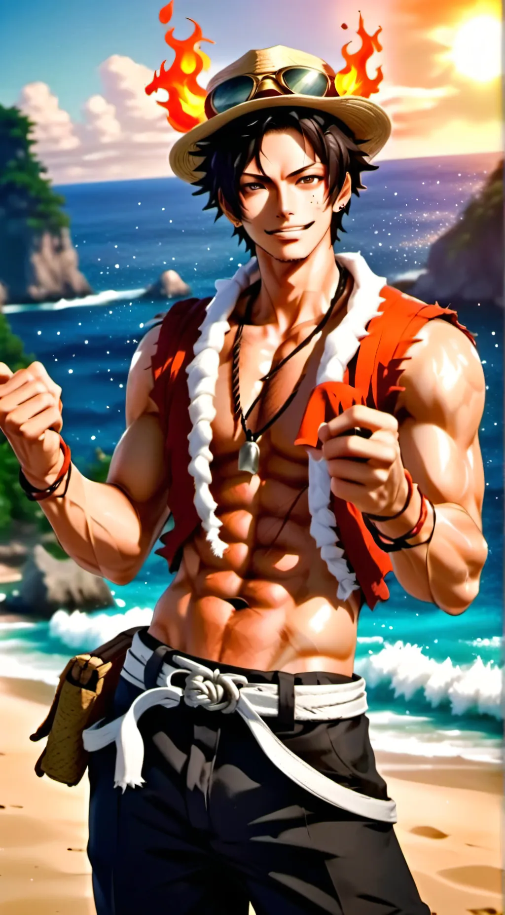 ai character: Portgas D. Ace background