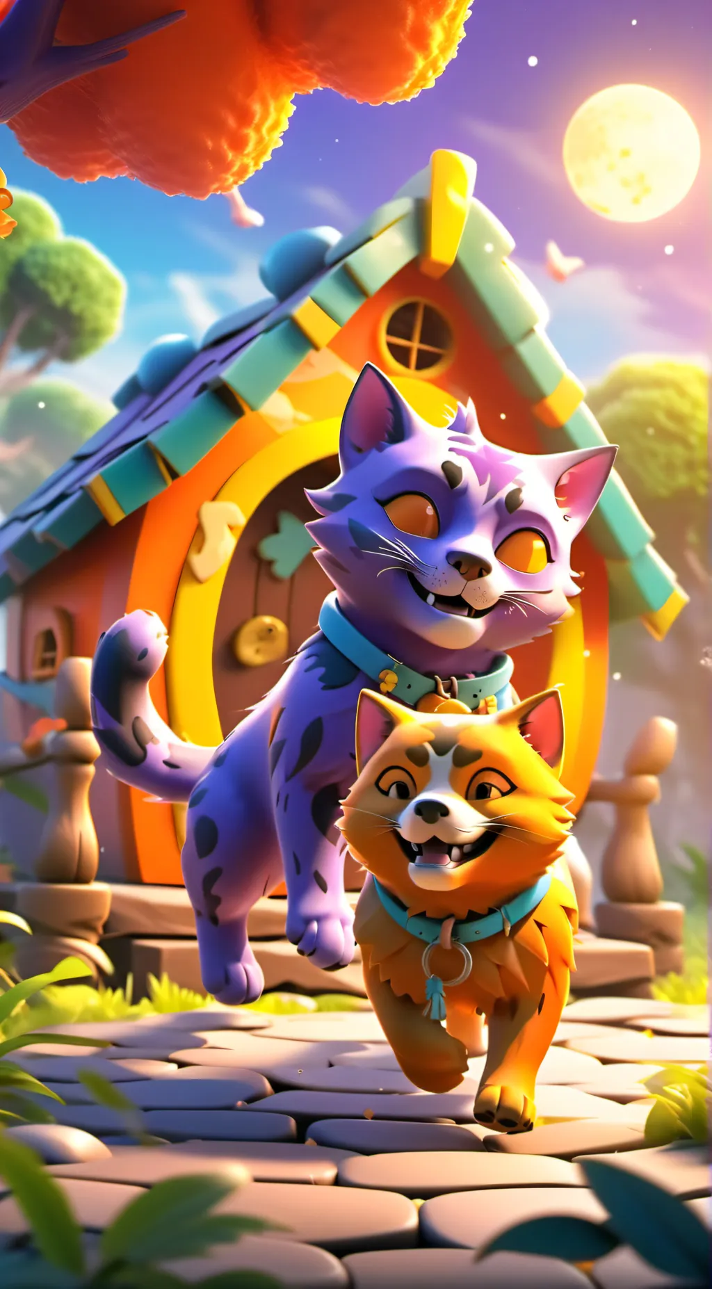 ai character: Dogday & catnap background