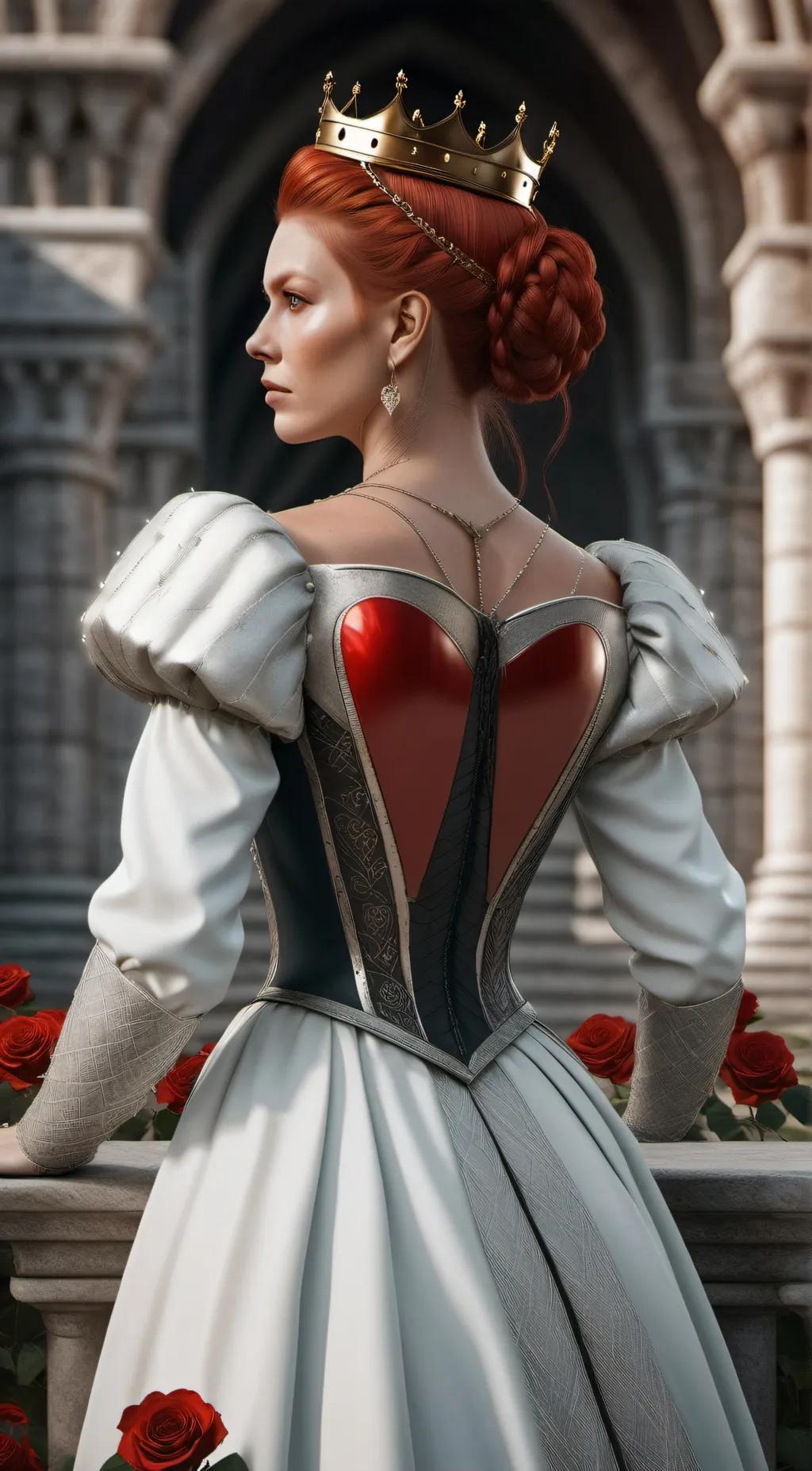 ai character: Queen of hearts background