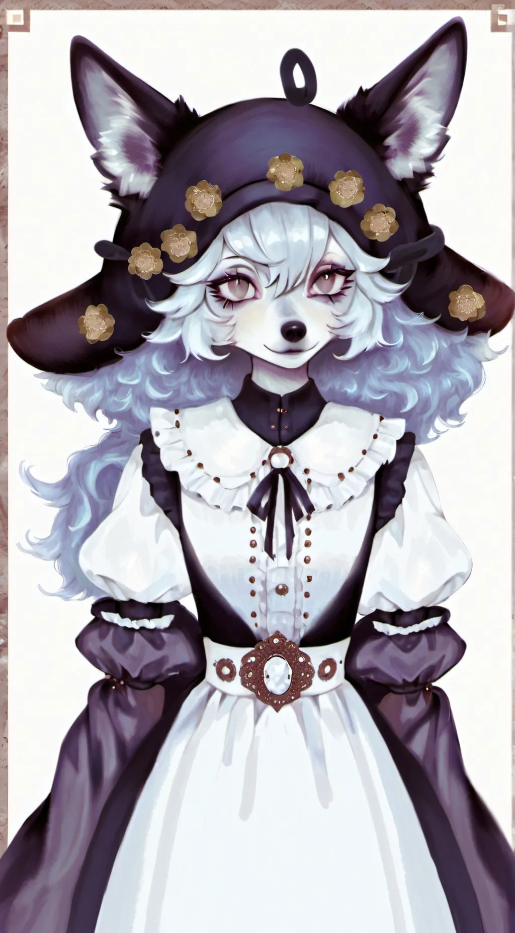 ai character: furry wolf background
