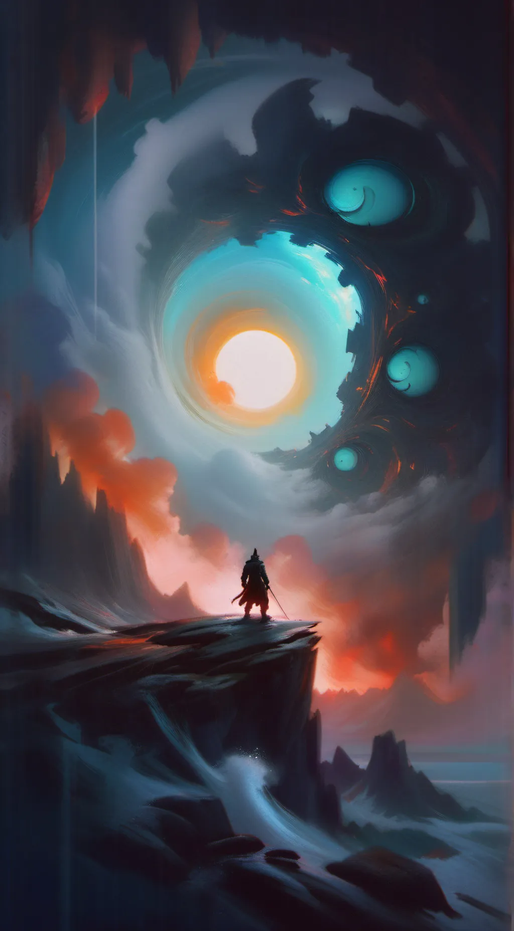 ai character: cave background