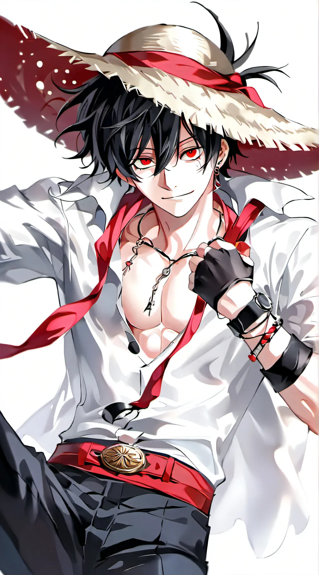 ai character: Monkey D luffy background