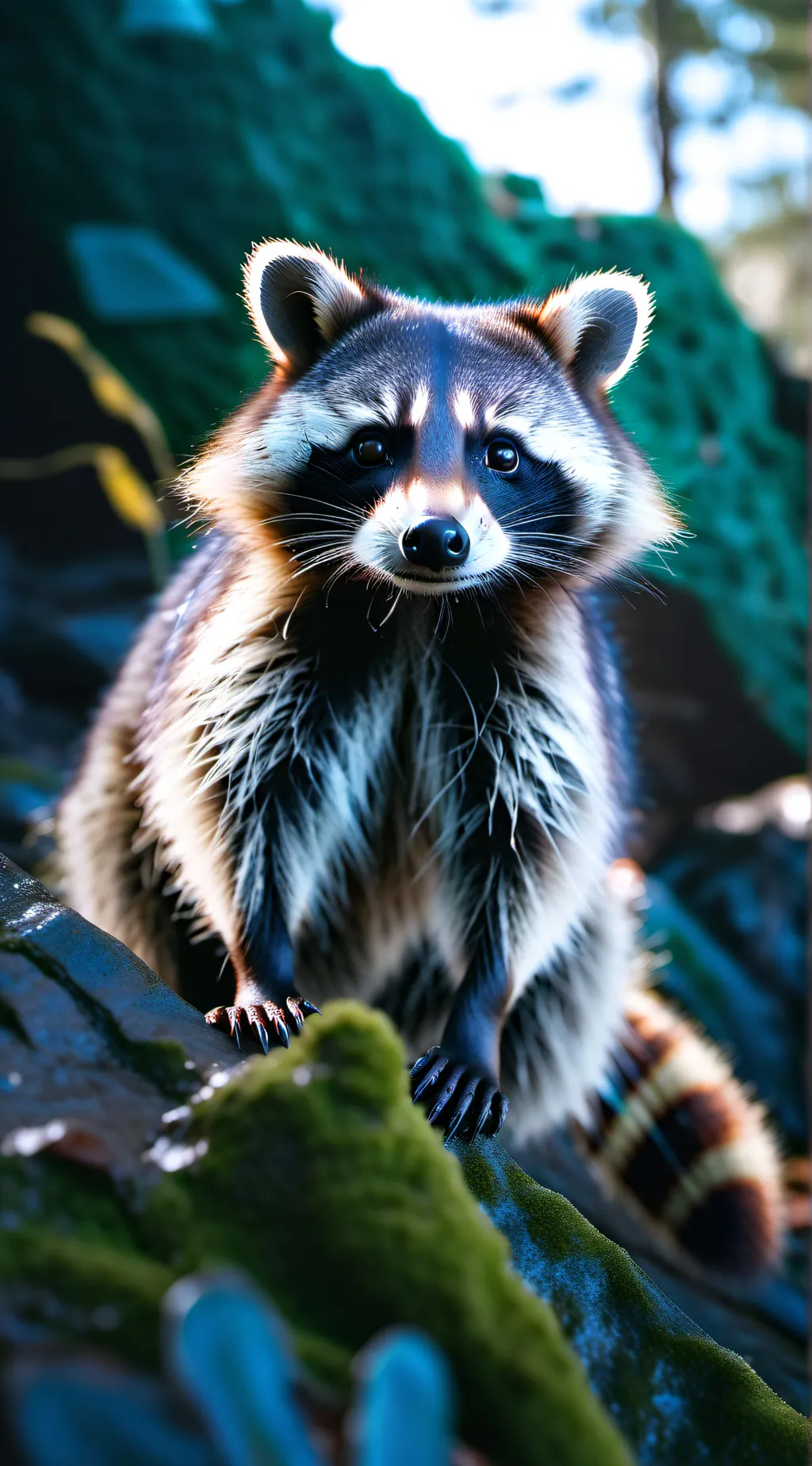ai character: Raccoon  background