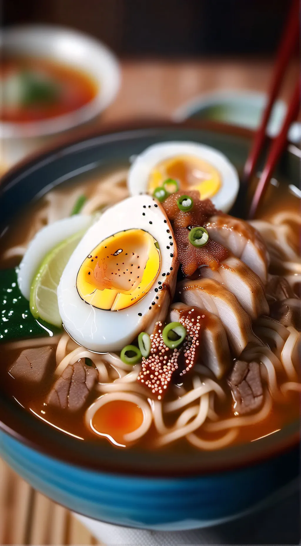 ai character: ramen  background