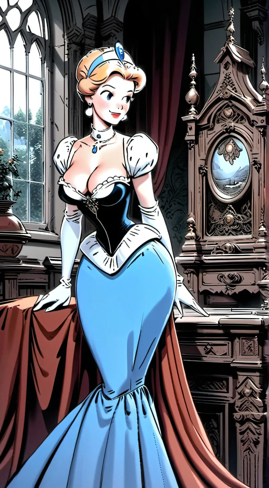 ai character: Cinderella  background