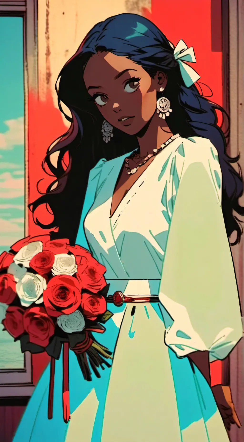 ai character: Dawn background