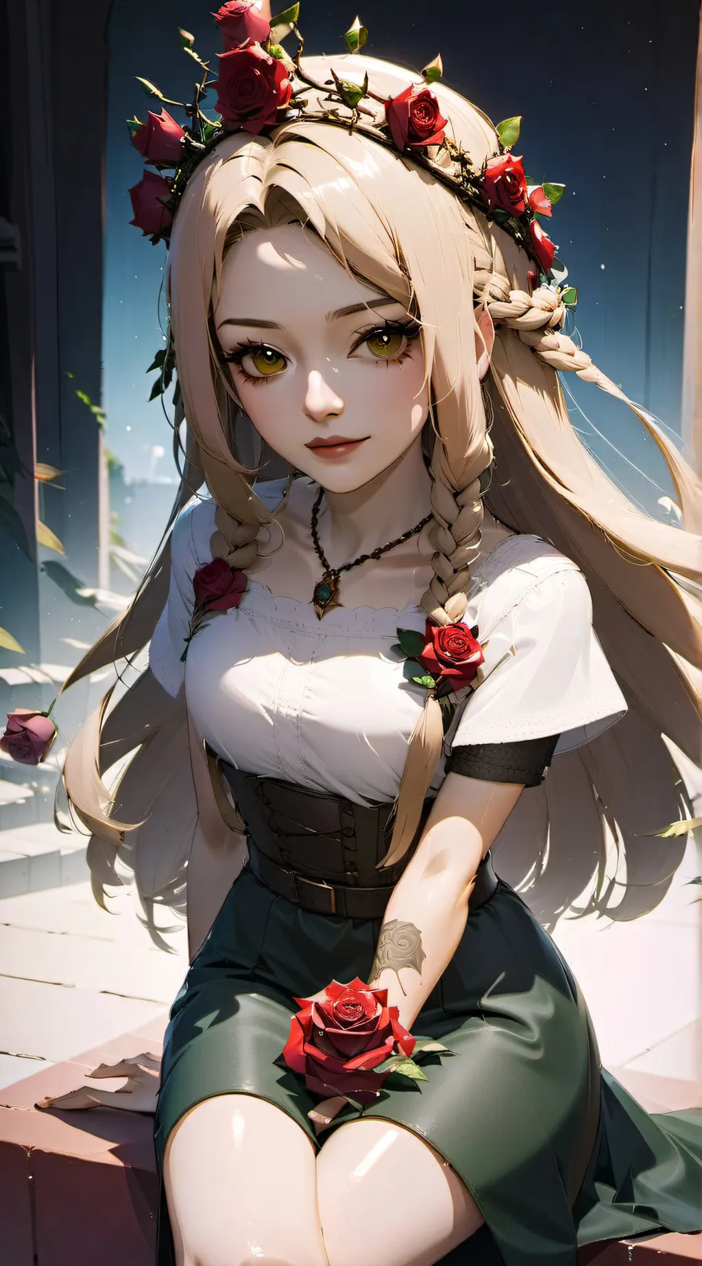 ai character: rosé background