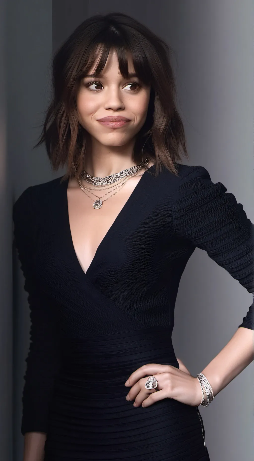 ai character: Jenna Ortega background