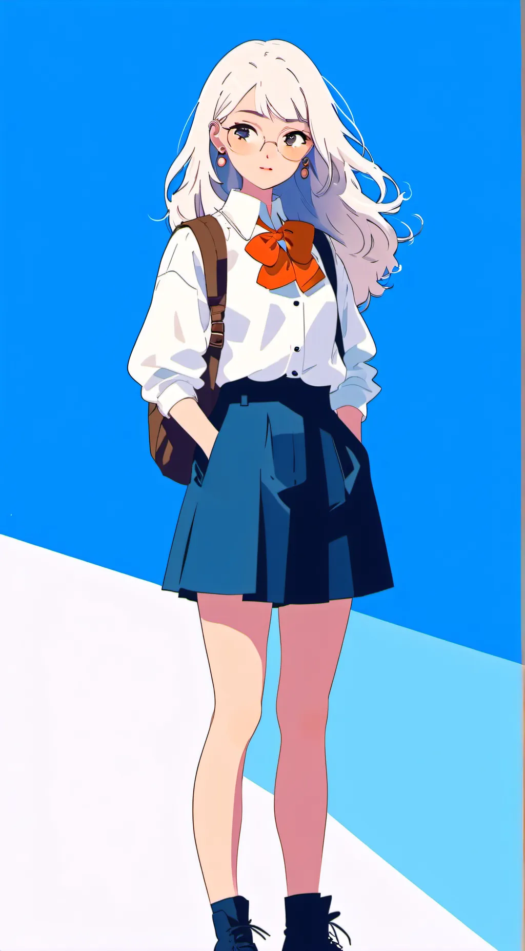 ai character: Blue background