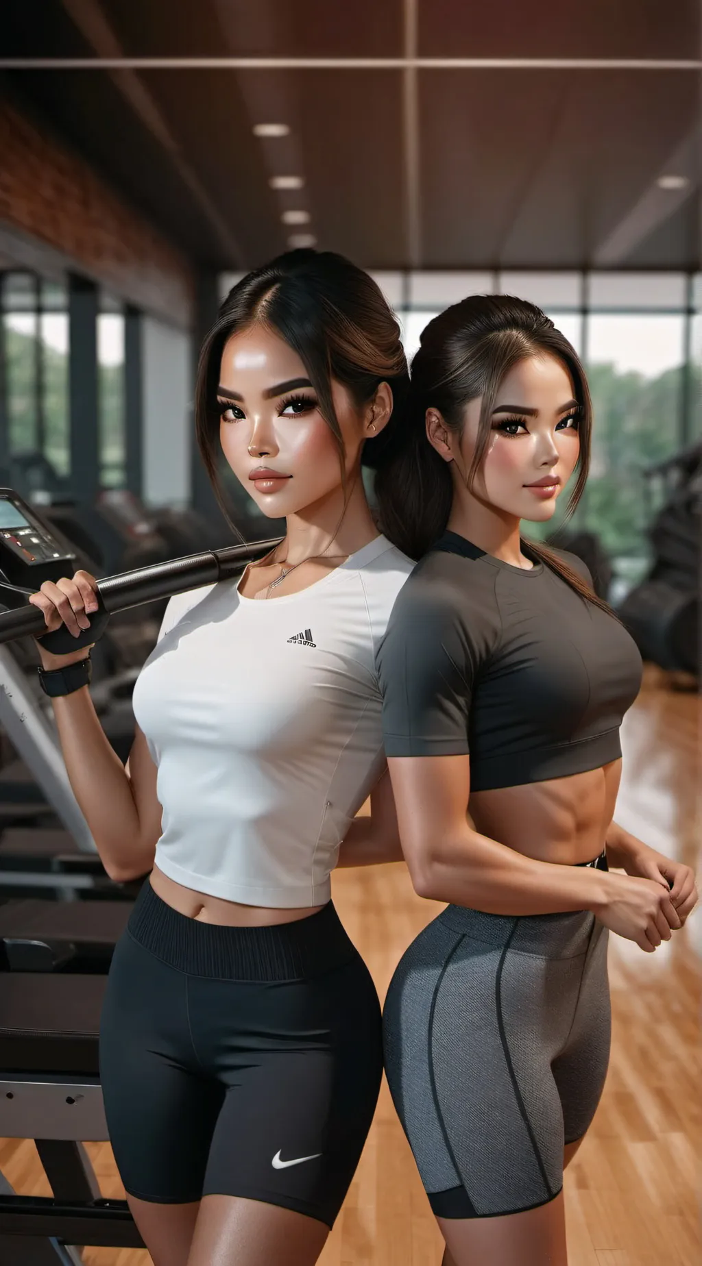 ai character: Kendra and Kayla  background